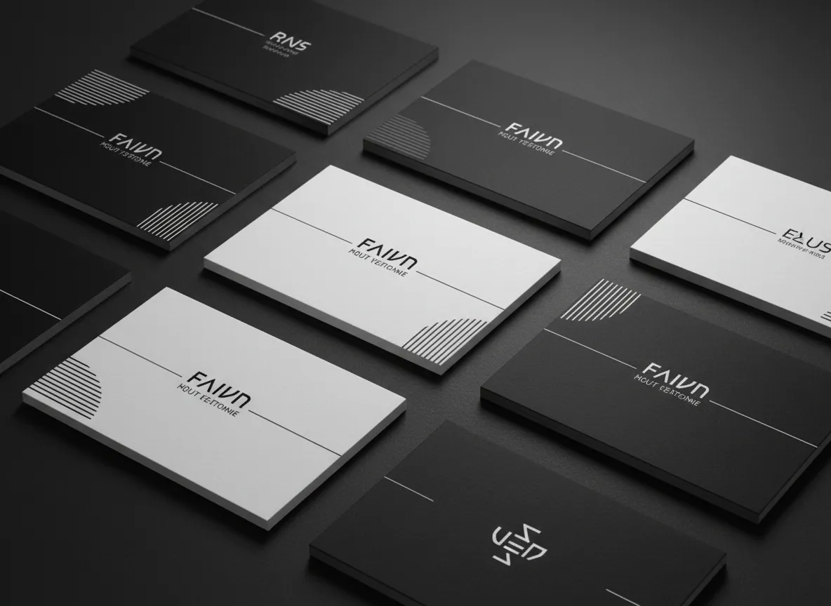Premium black and white business card spread